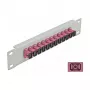 Glasvezel patchpaneel DeLOCK 10 inch 12 poorten SC simplex violet 1U grijs