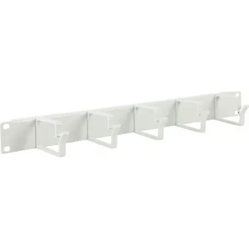 Lanview 1U 19 kabelgeleidingspaneel, 5 haken wit (RAO100WH)