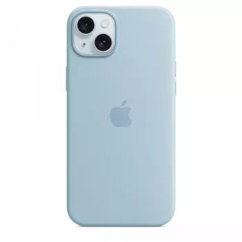 Siliconenhoesje Apple iPhone 15 Plus lichtblauw MagSafe