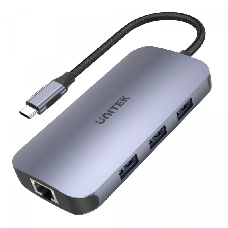 UNITEK D1071A interface-hub USB 3.0 SuperSpeed 5 Gb/s zilver