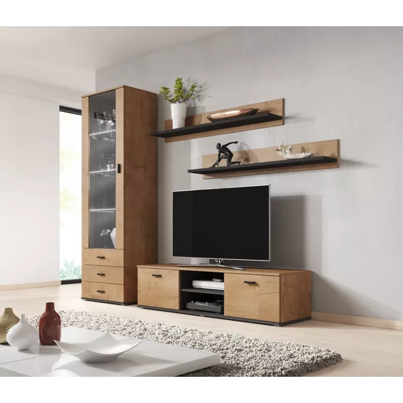 Cama Meble SOHO 140 tv-meubel, Lefkas-eik/zwart