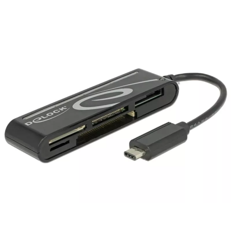 DeLOCK USB2.0 Card Reader USB Type-C male 5 slots - kaartlezer - all-in-one (multi-format) - USB-C (91739)