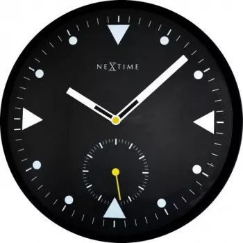 NeXtime wandklok 3049 Serious Black, Ø32 cm, zwart
