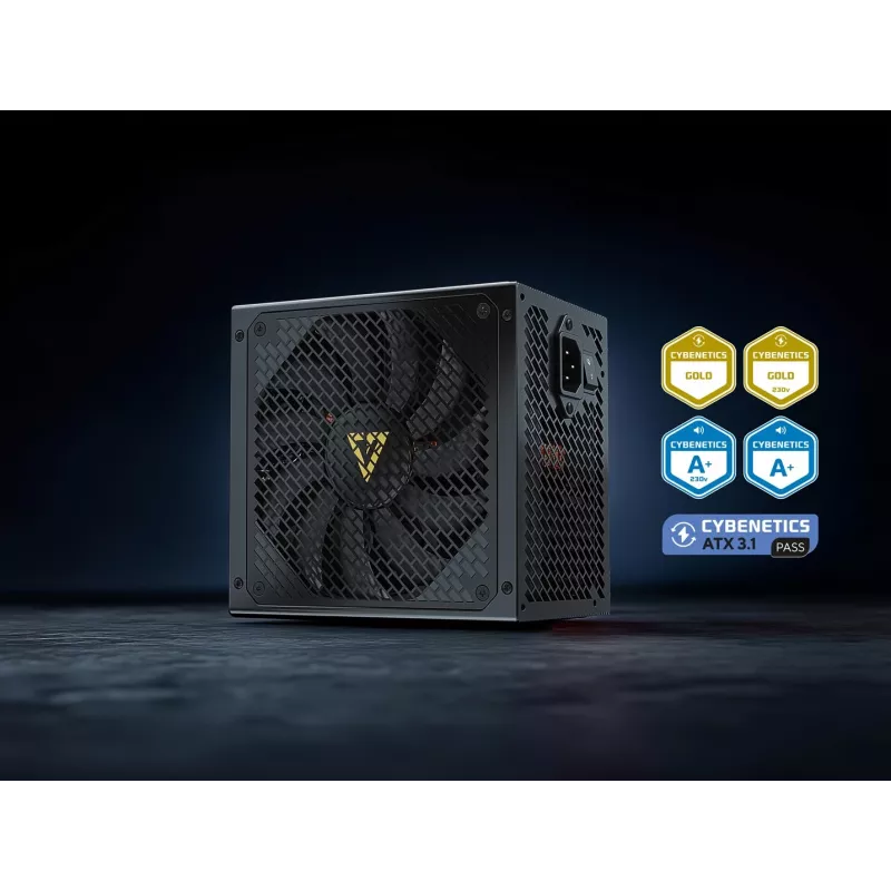 Voeding MODECOM VOLCANO HEX GOLD 750W, 80 PLUS Gold, ATX 3.1, modulair, 14 cm ventilator