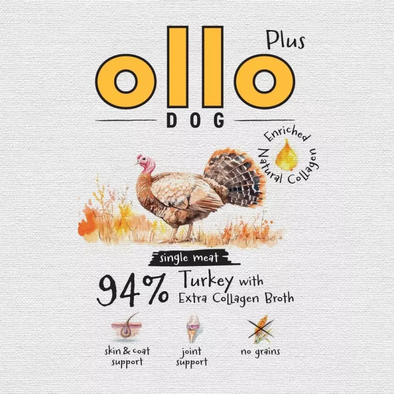 Ollo Plus collageen kalkoen 400g hondenvoerblik