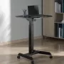 Draagbare computertafel met wielen, in hoogte verstelbaar zit-sta-bureau tot max. 113 cm, tot 30 graden kantelbaar, zwart