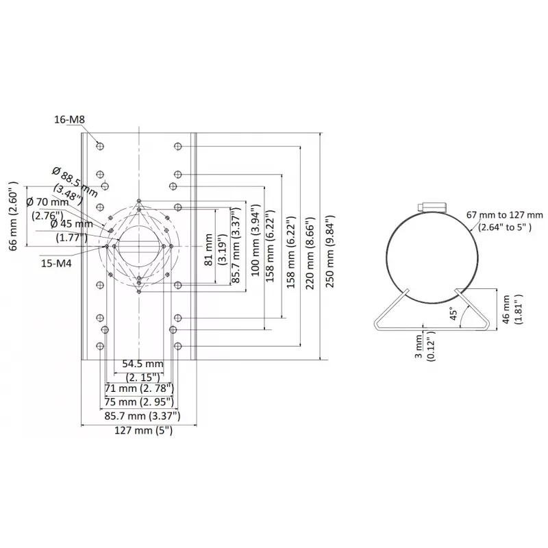 Hikvision DS-1275ZJ-SUS beveiligingscamera-accessoire lamp