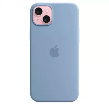 Apple iPhone 15 Plus siliconen hoesje met MagSafe - winterblauw