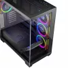 PC-behuizing MODECOM Volcano Stellar 5F ATX Midi Tower, gehard glas, 5 voorgeïnstalleerde ventilatoren, USB‑C, ondersteunt microATX/ATX, max. GPU 420 mm, CPU-koelerhoogte 175 mm