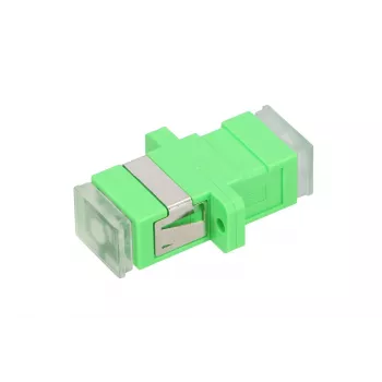 Glasvezeladapter Extralink SC/APC singlemode simplex met transparante stofkappen, groen