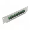 Glasvezel-patchpaneel DeLOCK 10 inch 12 poort SC Simplex groen 1HE grijs