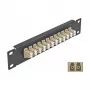Glasvezel patchpaneel DeLOCK 10 inch 12 poorten LC duplex beige 1U zwart