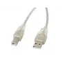 USB-2.0-kabel LANBERG CA-USBA-12CC-0018-TR, USB A (stekker) naar USB B (stekker), 1,8 m, transparant