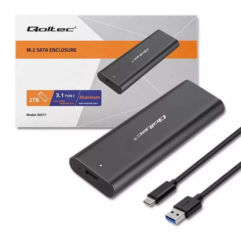 Behuizing | behuizing voor M.2 SATA SSD | NGFF | USB Type-C