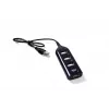 VAKOSS USB-hub TC-234UX — 4-poorts USB 2.0-hub, DC-voeding (5 V, 1 A), zwart