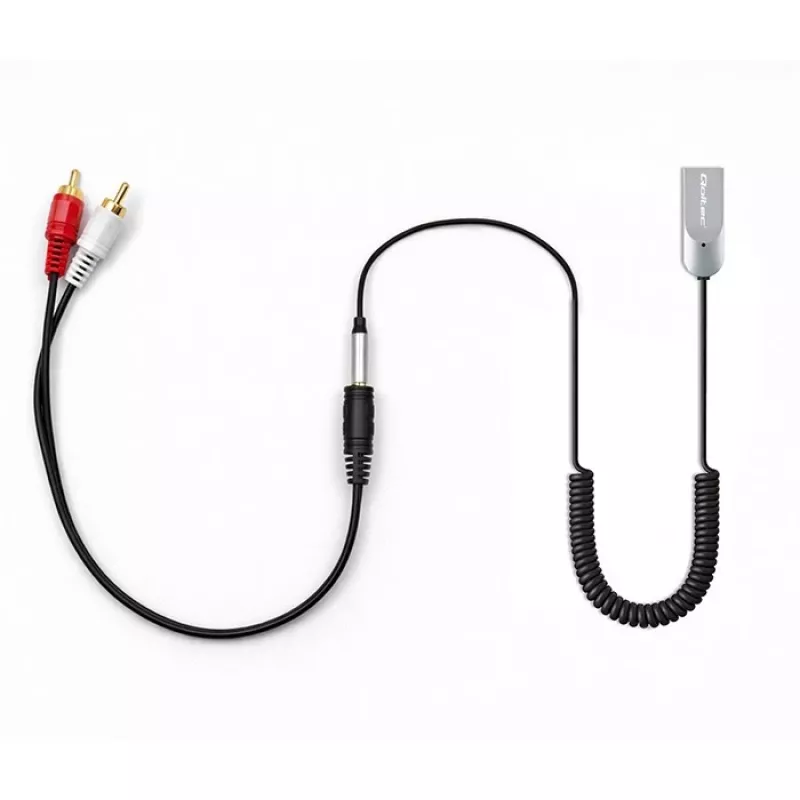 Draadloze audio-ontvanger-adapter QOLTEC HiFi BT6.0 2xRC – Bluetooth-audio-ontvanger voor luidsprekers en autoradio