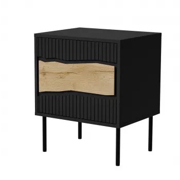 Cama INSERTO nachtkastje, 2 stk., 50x40x61.5 cm, zwart + LED