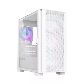 Montech AIR 100 ARGB MICRO-ATX-tower met vier voorgeïnstalleerde ARGB-ventilatoren, ultra-minimalistisch design, fijn mesh-frontpaneel, hoge luchtstroom, unieke zijkant