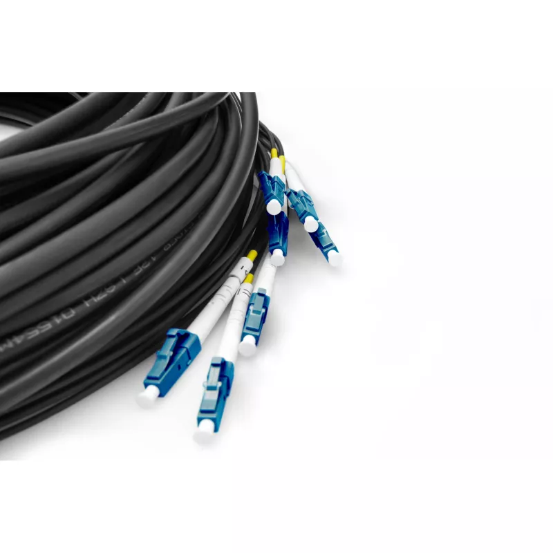 Digitus vooraf geassembleerde universele breakout-kabel van glasvezel, singlemode OS2, 8 vezels, LC/UPC, 75 m