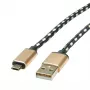ROLINE 11.02.8820 USB-kabel 1,8 m USB 2.0 USB-C Micro-USB B zwart - goud (11.02.8820)