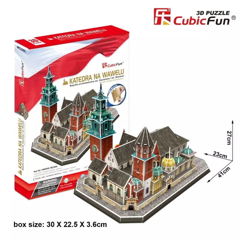 3D puzzel cubicfun Wawel-kathedraal – 101 onderdelen, modelbouwset
