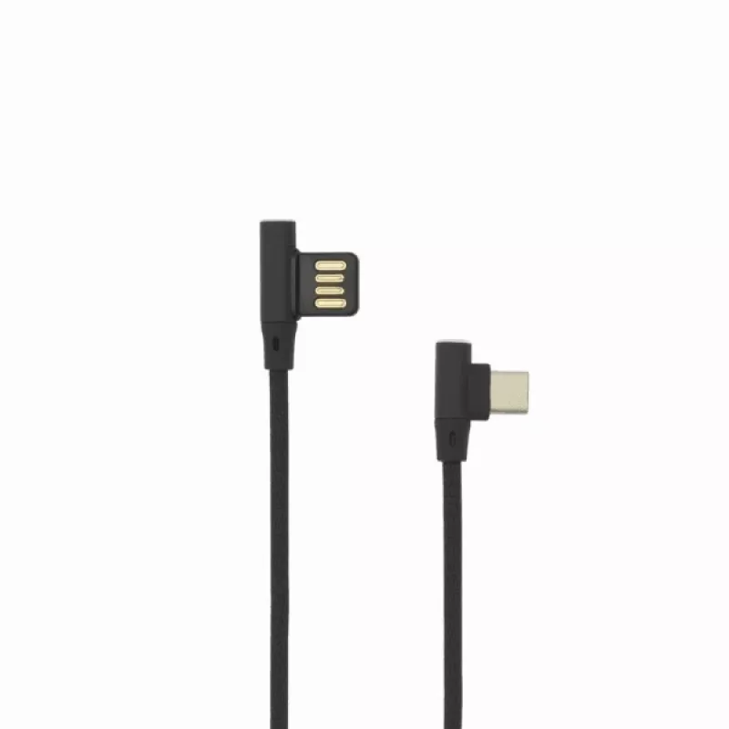 Sbox USB-C-90-B USB->Type-C 90 M/M 1,5 m zwart