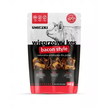 Natvoer-snack UNISZKI Bacon Style Bite 40 g – varken portiezakje, monoproteïne, hypoallergeen