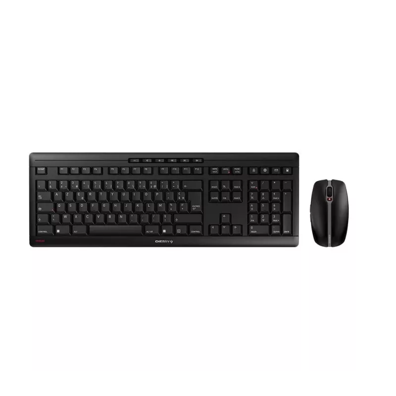 CHERRY Stream desktop toetsenbord muis inbegrepen kantoor RF draadloos AZERTY Frans zwart