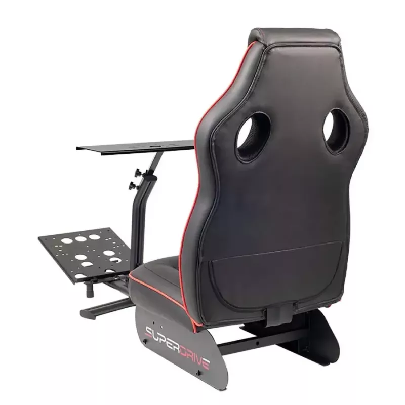 Racing cockpit Subsonic SA5681 zwart rood kunstleer mesh metaal