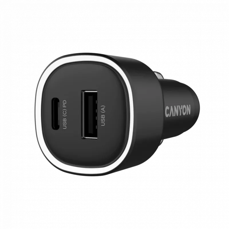 CANYON Autolader OnDrive 48 PD 48W USB-A+USB-C Zwart