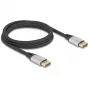 DeLOCK DisplayPort-kabel 16K 60 Hz 2 m zilver metaal