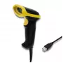 Handbarcodescanner QOLTEC 50867 — 1D/2D-laserscanner, USB bekabeld, 600 mm bereik, geel/zwart