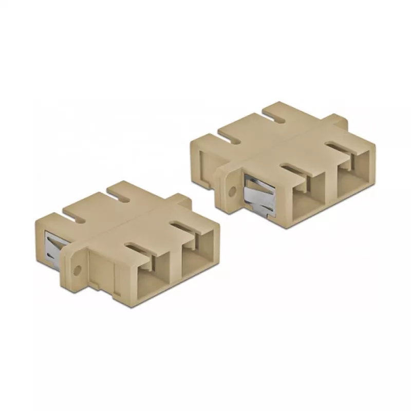 Glasvezeladapter DELOCK SC bus-bus beige, 4-pack (model 85996)