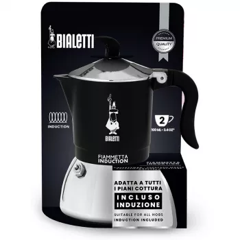 Inductie-koffiezetapparaat BIALETTI FIAMMETTA 2 kopjes, zwart