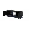 TV-kast cama meble QIU 160 — MDF zwart glanzend, 1600×420×570 mm