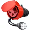 go-e adapter voor Gemini flex 22 kW, CEE rood driefasestroom 32A > huishoudstopcontact (zwart, 30 cm)