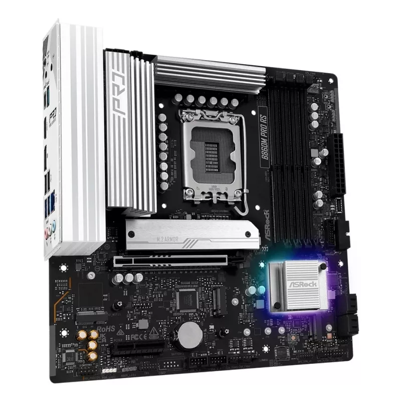 Moederbord ASROCK B860M Pro RS — Intel B860, LGA 1851, micro ATX, DDR5, 4× DIMM, 2.5Gb LAN, 1×PCIe5 x16