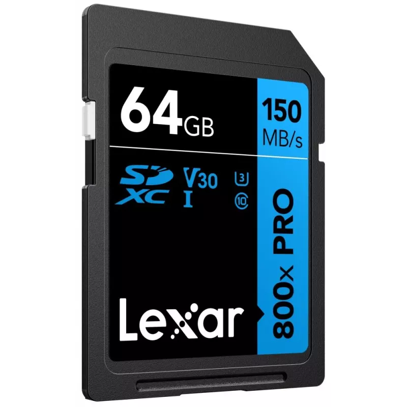 SDXC-flashgeheugen Lexar 64 GB UHS-I 800xPRO — Class 10, U3, V30, 150 MB/s