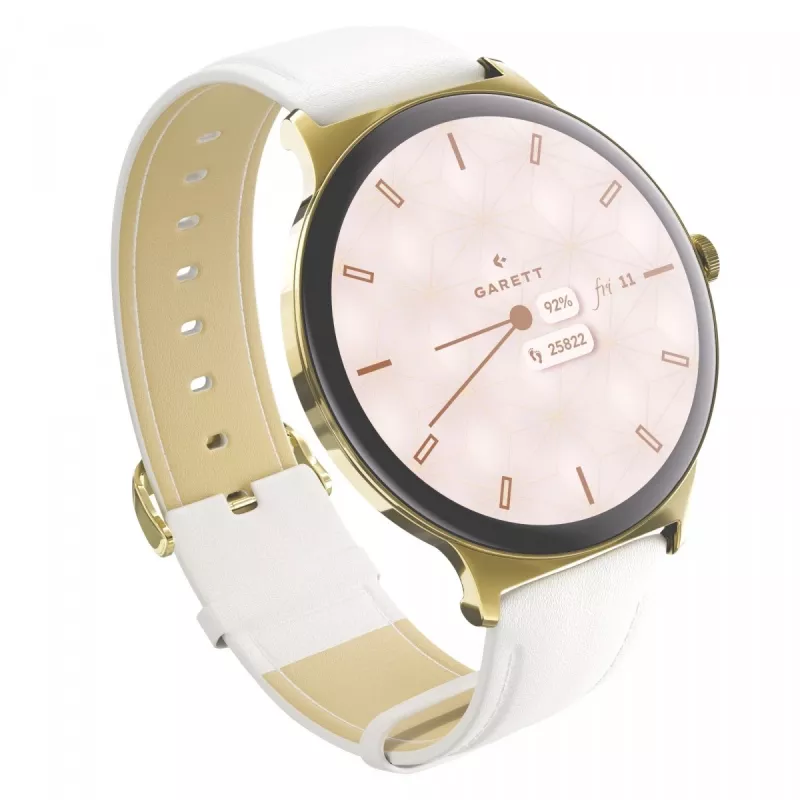 Smartwatch Garett Verona 2 Gold Steel met Bluetooth en hartslagmeter