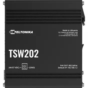 Teltonika TSW202 managed L2 gigabit ethernet (10/100/1000) Power over Ethernet (PoE) aluminium, blauw