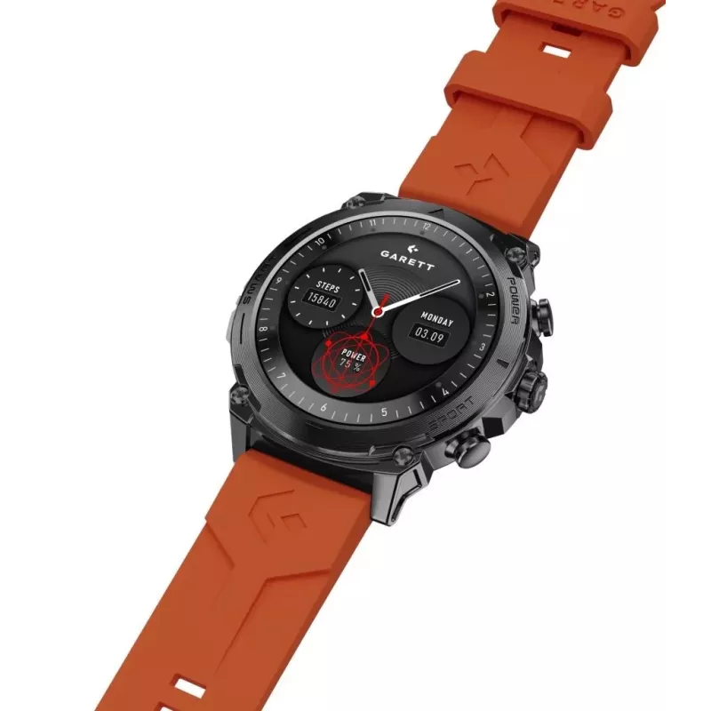 Smartwatch Garett Atom zwart Steel