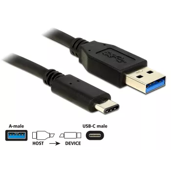 USB-kabel DeLOCK 1m USB3.1-C/USB3.1-A 83870