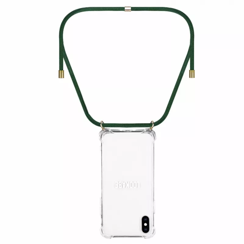 Telefoonhanger-hoesje Lookabe voor iPhone X / Xs — goud met groen bandje