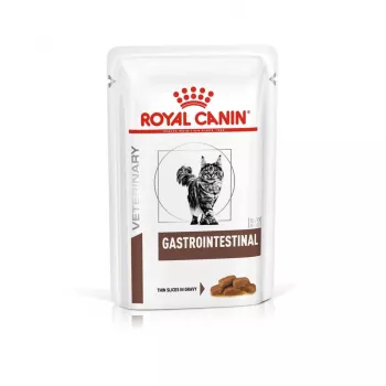 Nassfutter voor katten Royal Canin Gastrointestinal 85 g zak — vlees, 12 x 85 g, volwassen katten, bij maag-darmproblemen