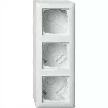 gira 106303 opbouwbehuizing 3-voudig met kader Standaard 55, opbouw, zuiverwit