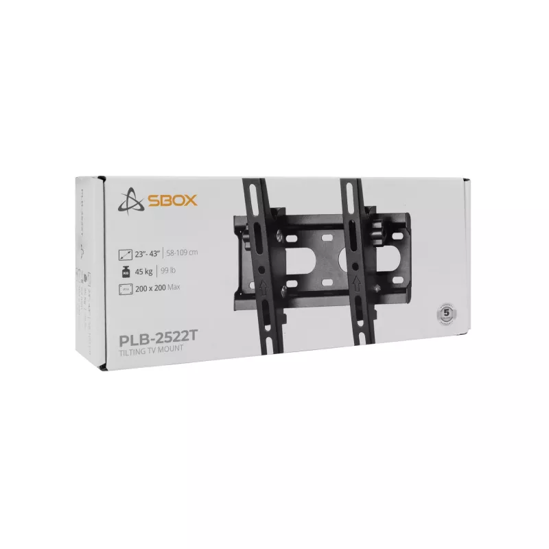 SBOX PLB-2522T-2 kantelbare tv-wandsteun, 23-43 inch, 45 kg, VESA 200x200