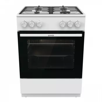 Vrijstaand gasfornuis Gorenje GG6A10WFFM, wit, 4-pits kookplaat, 72 L gasoven, draaiknoppen aan de voorzijde