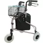Driewiel rollator REHA FUND RF-611 Barcelona, stalen frame, opvouwbaar, in hoogte verstelbaar 82–97 cm, max. belasting 110 kg, vergrendelbare wielen, mand