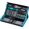 Dopsleutel- en bitset Hazet 2200SC-32 — 59-delig, 1/4 inch omschakelratel, zwart/blauw