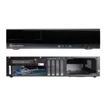 SilverStone MILO ML03 - desktop - micro-ATX - zonder voeding (ATX / PS/2) - zwart - USB/audio (SST-ML03B-R)